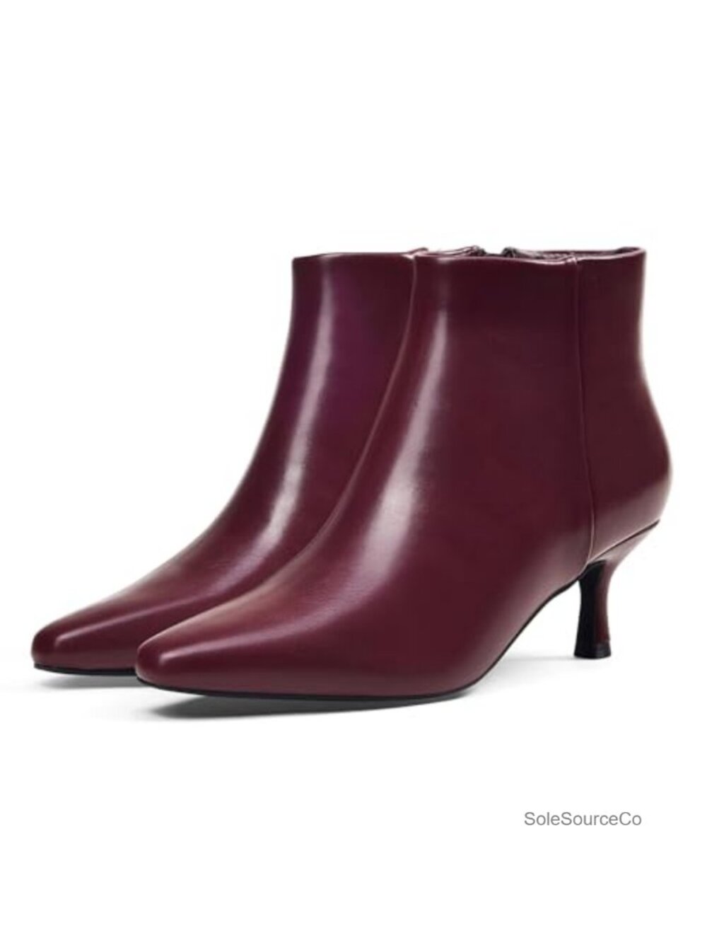 Kitten Heel Ankle Boots for Women Closed Little Square Toe Booties 2 Inch Heels